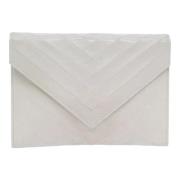 Pre-owned Leather clutches Yves Saint Laurent Vintage , White , Dames