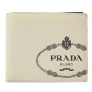 Pre-owned Leather wallets Prada Vintage , Beige , Dames