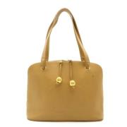 Pre-owned Leather totes Chanel Vintage , Beige , Dames