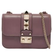 Pre-owned Leather shoulder-bags Valentino Vintage , Purple , Dames