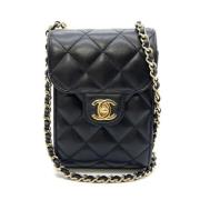 Pre-owned Leather crossbody-bags Chanel Vintage , Black , Dames