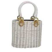 Pre-owned Raffia handbags Salvatore Ferragamo Pre-owned , White , Dame...