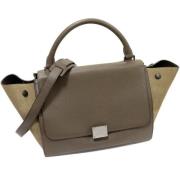 Pre-owned Leather handbags Celine Vintage , Gray , Dames