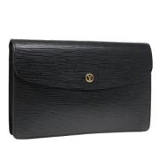 Pre-owned Leather clutches Louis Vuitton Vintage , Black , Dames