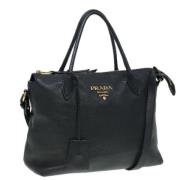 Pre-owned Leather handbags Prada Vintage , Black , Dames