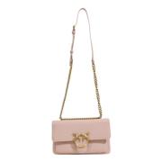 Zachte Mini Leren Dames Tas Pinko , Pink , Dames