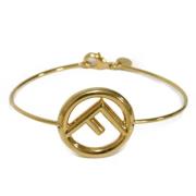 Pre-owned Metal bracelets Fendi Vintage , Yellow , Dames