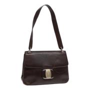 Pre-owned Leather shoulder-bags Salvatore Ferragamo Pre-owned , Brown ...