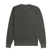 Groene Waffle Stitch Trui Fred Perry , Green , Heren