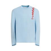 Blauw letterapplicatie longsleeve T-shirt Marni , Blue , Heren