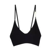 Zwarte V-hals Top Jacquemus , Black , Dames