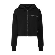 Zwarte hoodie met Scratch design Plein Sport , Black , Dames