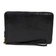 Pre-owned Leather wallets Hermès Vintage , Black , Dames