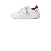 Leren Logo Sneakers Geperforeerde Details D.a.t.e. , White , Dames