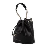 Zwarte Mini Emmer Tas Glad Leer Orciani , Black , Dames