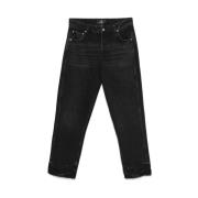 Zwarte Distressed Denim Jeans Represent , Black , Heren