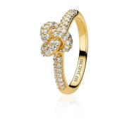 Vergulde Zilveren Ring met Zirkonia Sif Jakobs Jewellery , Yellow , Da...