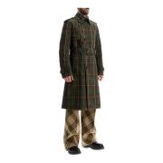 Vintage Double-Breasted Trenchcoat in Canvas Burberry , Green , Dames