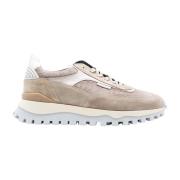 Taupe Suède Leren Sneaker Van Bommel , Beige , Dames