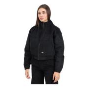 Zwarte Geribbelde Fluwelen Bomberjack Dickies , Black , Dames