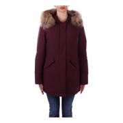 Gewatteerde jas met capuchon en rits Woolrich , Purple , Dames