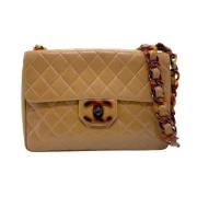 Pre-owned Leather chanel-bags Chanel Vintage , Brown , Dames