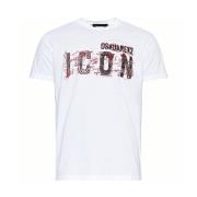 Casual Katoenen T-shirt voor Mannen Dsquared2 , White , Heren