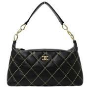 Pre-owned Leather chanel-bags Chanel Vintage , Black , Dames