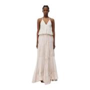 Beige Maxi Jurk met Diepe V-Hals Simkhai , Beige , Dames