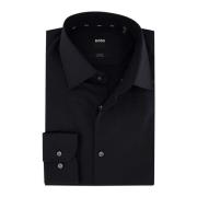 Zwarte Overhemdjurk Slim Fit Hugo Boss , Black , Heren