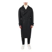 Wollen Trenchcoat Tagliatore , Black , Heren