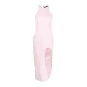 Roze Kant Voor Split Midi Jurk David Koma , Pink , Dames