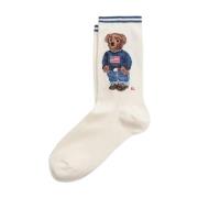 Roomwitte sokken Polo Bear Ralph Lauren , White , Dames