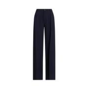 Donkerblauwe broek met wijde pijpen Ralph Lauren , Blue , Dames