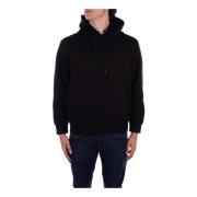 Zwarte hoodie met voorlogo Emporio Armani , Black , Heren