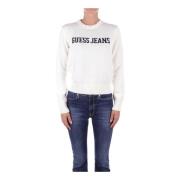 Witte Logo Front Sweater Guess , White , Dames