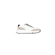 Witte herensneakers met beige en blauwe details Armani Exchange , Whit...