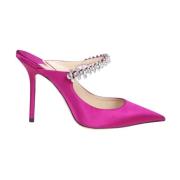 Roze Satijnen Sandalen met Versierde Band Jimmy Choo , Purple , Dames