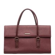 Pre-owned Leather handbags Burberry Vintage , Red , Dames