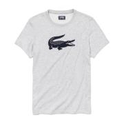 Regular Fit T-shirt - Bedrukt logo Lacoste , Blue , Heren