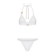 Witte Bikini Set met Gouden Accenten Dolce & Gabbana , White , Dames