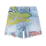 Graffiti Bombing Denim Shorts Philipp Plein , Multicolor , Dames