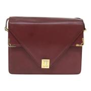 Pre-owned Leather shoulder-bags Cartier Vintage , Red , Dames