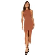 Caramel Aansluitende Midi Jurk Nanushka , Brown , Dames