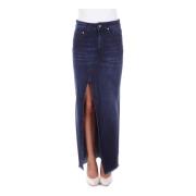 Studded Denim Rok Dondup , Blue , Dames