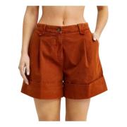 Bruine katoenen shorts met zakken Fay , Brown , Dames