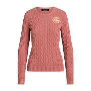 Roze trui met een vlechtbreisel Ralph Lauren , Pink , Dames