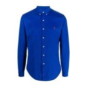 Blauw corduroy Slim Fit overhemd Ralph Lauren , Blue , Heren