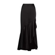 Zwarte satijnen maxi rok Ralph Lauren , Black , Dames