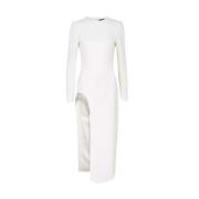 Witte Kristalversierde Midi Jurk David Koma , White , Dames